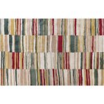 Beliani - tapis rectangulaire multicolore en polyester ray� pour chambre ou salon au style moderne 140 ...