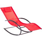 Transat bain de soleil fonction bascule en acier et textile noir matières durables et design moderne ... Transat bain de soleil fonction bascule en acier et textile noir matières durables et design moderne ...