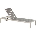 Beliani - transat de jardin en aluminium et bois composite gris dossier rglable en 4 nardo