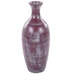 Beliani - vase d�coratif marron en terre cuite 57 cm peint � la main effet vieilli kardia