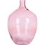 Beliani - vase rustique en verre rose l�ger et robuste 39 cm roti