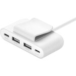 Belkin - hub boostcharge 4 ports 2 usb c et 2 usb a avec c�ble de 2 m blanc