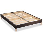 Bellecour literie sommier  lattes en bois lumiere 180x200 cm coloris marron livr en kit