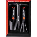 Bellota 3 pcs outils de jardin transplanteur ra teau 3 dents double houe