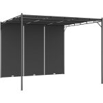 Vidaxl - belvédère de jardin avec rideau latéral 3x3x2, 25 m anthracite Vidaxl - belvédère de jardin avec rideau latéral 3x3x2, 25 m anthracite