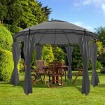 Vidaxl - belvdre avec rideaux rond 3, 5 x 2, 7 m anthracite