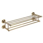 Bemeta - etagère à double trapèze avec porte - serviettes retro en laiton 66, 5x16, 5x22, 5 cm Bemeta - etagère à double trapèze avec porte - serviettes retro en laiton 66, 5x16, 5x22, 5 cm