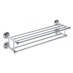 Bemeta - etagre  double trapze avec porte - serviettes retro en laiton chrom 66, 5 cm