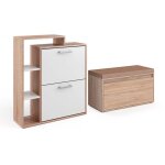 Vicco - meuble � chaussure orlando, sonoma, 2 parties, avec banc