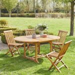 Berah getah - salon de jardin en teck huil massif extensible 4 / 8 places