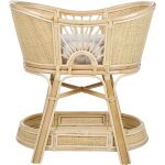 Berceau mo�se en rotin clair 50x70 cm avec couffin en polyester et coton naturel lagrasse