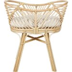 Beliani - berceau mose en rotin clair 50x70 cm avec coussin en polyester et coton naturel gruissan