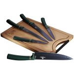 Lot de 5 couteaux de cuisine avec planche berlinger haus bh - 2551 meraude