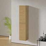 Bernstein - armoire suspendue en bois laqu�, colonne de rangement salle de bain porte soft - close - ...