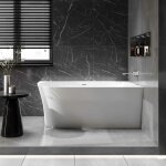 Bernstein - baignoire d'angle design acrylique pour salle de bain, isolation thermique - montage droite ...