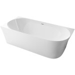 Bernstein - baignoire d'angle semi - ilot acrylique 170x78x60cm blanc brillant + bonde et trop plein ...