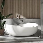 Bernstein - baignoire lot en acrylique sanitaire wave en blanc mat, blanc brillant, noir brillant ou ...