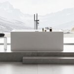 Baignoire lot rectangulaire verona en acrylique sanitaire blanc - 170 x 80 x 60 cm - robinetterie en ...