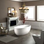 Bernstein - baignoire lot terra en acrylique sanitaire blanc brillant ou blanc mat - 186 x 88 cm - robinetter ...