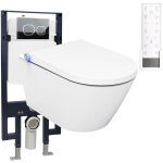 Bti - support toilettes japonaises cramique blanc, wc lavant japonais + tlcommande, filtre odeurs, ...