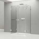 Bernstein - cabine de douche murale en u verre tremp 8mm, paroi de douche murale avec 2 portes battantes, ...