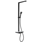 Bernstein - colonne de douche moderne combinée thermostatique acier inoxydable + tablette verre - 120x50cm ... Bernstein - colonne de douche moderne combinée thermostatique acier inoxydable + tablette verre - 120x50cm ...