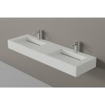 Bernstein - lavabo mural en fonte min�rale twg16 - 153 x 45 x 15 cm - blanc mat, sans console m�tallique ...