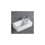 Bernstein - lave - mains en cramique sanitaire kw302 - 45, 5 x 25 x 12 cm - blanc brillant avec couvercle ...