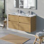 Meuble de salle de bain suspendu bois laqué, meuble vasque blanche 4 tiroirs soft - close - garantie ... Meuble de salle de bain suspendu bois laqué, meuble vasque blanche 4 tiroirs soft - close - garantie ...