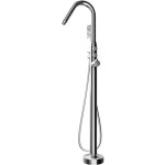 Mitigeur de bain sur pied en laiton, robinet sur pieds design pour baignoire avec flexible 1, 5m, pommeau ...