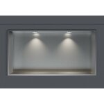 Niche murale douche acier inox + 2 spots led, �tag�re rangement douche salle de bain encastrable - 20x60x10cm ...