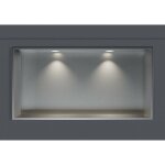 Niche murale douche acier inox + 2 spots led, tagre rangement douche salle de bain encastrable - 30x60x10cm ...