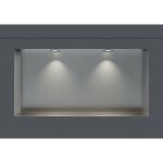 Niche murale douche acier inox + 2 spots led, �tag�re rangement douche salle de bain encastrable nt306010x ...