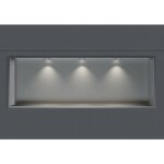 Bernstein - niche murale douche acier inox + 3 spots led, �tag�re rangement douche salle de bain encastrable ...