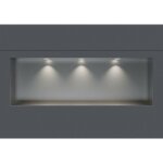 Bernstein - niche murale douche acier inox + 3 spots led, �tag�re rangement douche salle de bain encastrable ...