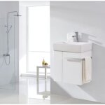 Petit meuble de salle de bain compact 500 - blanc mat sans bonde pop - up - bernstein