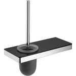 Porte brosse de toilettes en acier inoxydable, porte balais wc avec tablette en verre - 30x12, 5x34cm ...