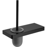 Porte brosse de toilettes en acier inoxydable, porte balais wc avec tablette en verre - 30x12, 5x34cm ...