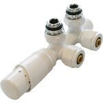 Robinetterie de raccordement central avec thermostat pour radiateur - couleur au choix blanc - bernstein ...
