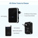 Pas besoin de piles]sonnette sans fil, sonnette de porte �tanche kit de carillon electronique avec 2 ...