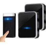 Pas besoin de piles]sonnette sans fil, sonnette de porte tanche kit de carillon electronique avec 2 ...