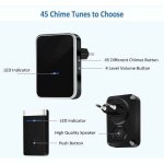 Pas besoin de piles]sonnette sans fil, sonnette de porte �tanche kit de carillon electronique avec 2 ...