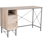 Bessy - bureau en bois et mtal avec 1 porte + 1 compartiment - 120x48x76 cm