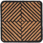 Best for boots - paillasson carr� absrait en fibre de coco - noir / marron - l 50 x l 50 cm - livraison ...