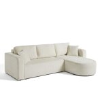 Bestmobilier - miro - canap� d'angle r�versible - 4 places - convertible avec coffre - en velours textur� ...