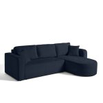 Bestmobilier - miro - canap� d'angle r�versible - 4 places - convertible avec coffre - en velours textur� ...