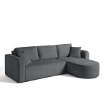Bestmobilier - miro - canap� d'angle r�versible - 4 places - convertible avec coffre - en velours textur� ...