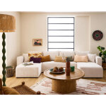 Bestmobilier - topaze - canap� panoramique en u - 7 places - convertible avec coffre - en velours c�tel� ...