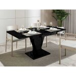 Bestmobilier - xandriel - table � manger extensible - noir - 4 � 6 personnes