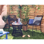 Bestmobilier - zambra - salon bas de jardin 2 places + table mosa�que - en corde et m�tal - noir